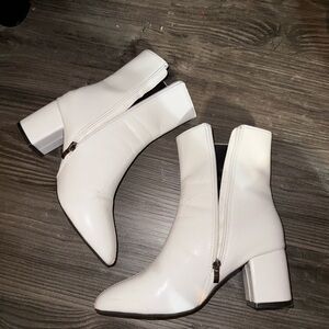 Elegant White Ankle Boots